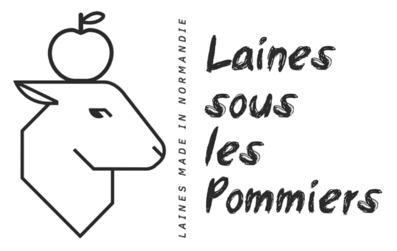Logo de l'entreprise Laines sous les Pommiers, spécialisée dans la laine durable en Normandie.