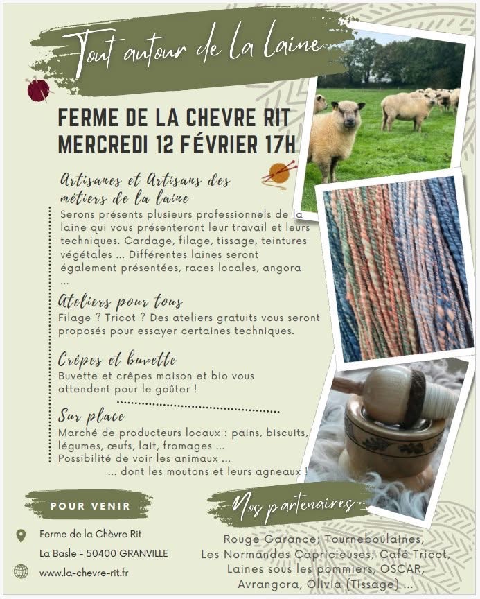 Atelier autour de la laine, mettant en avant la production locale et les techniques artisanales à la Ferme de la Chèvre Rit.