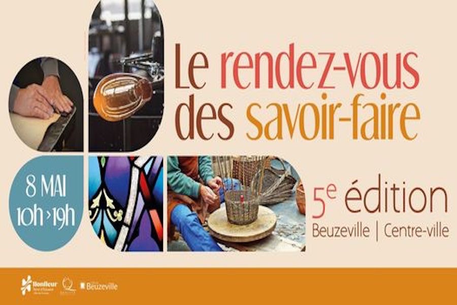 Affiche de l'événement "Le rendez-vous des savoir-faire" à Beuzeville, mettant en avant l'artisanat local et la création manuelle.
