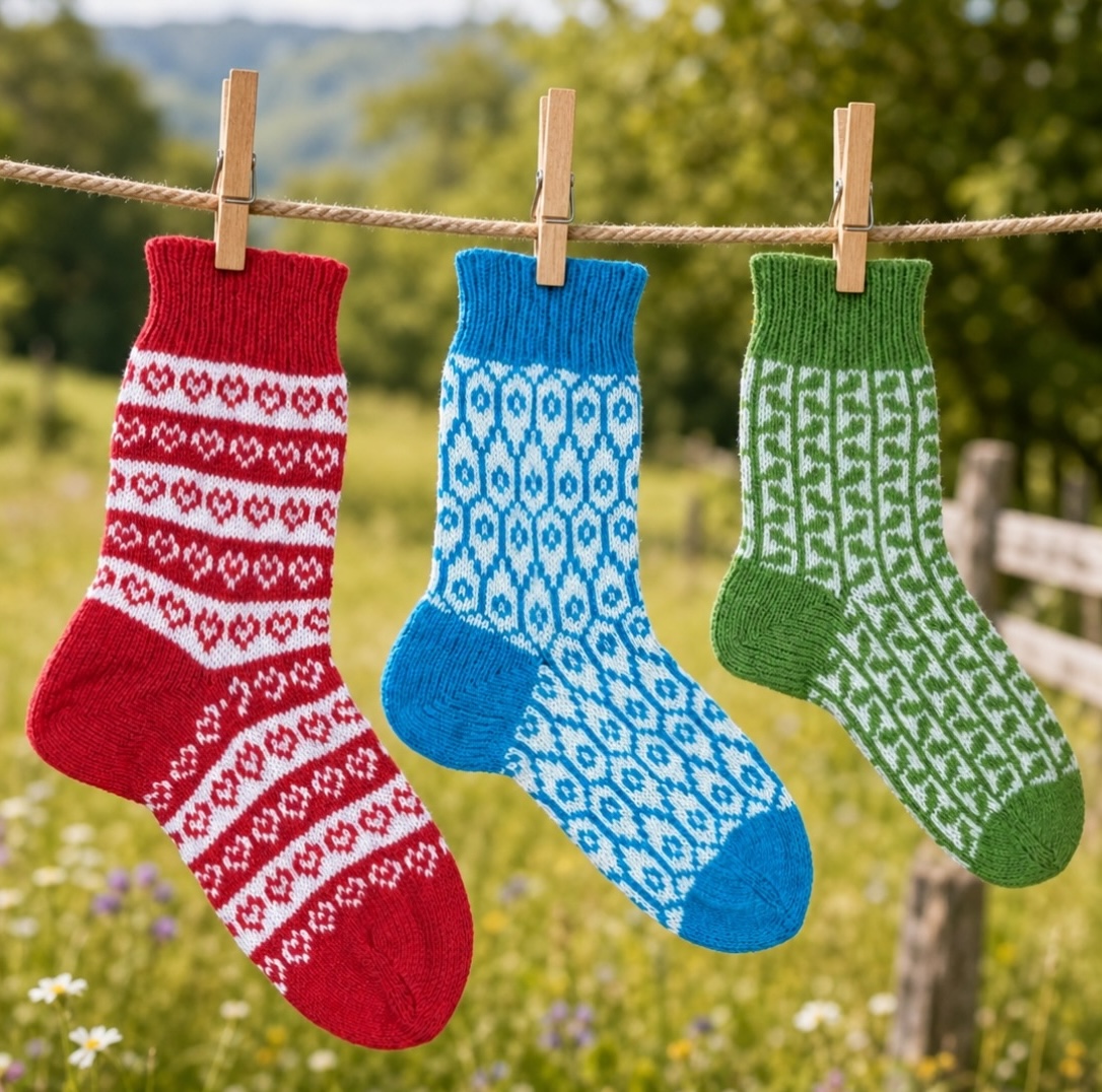 Hautes en couleurs — Trois modèles de chaussettes à tricoter en rond – Image 3