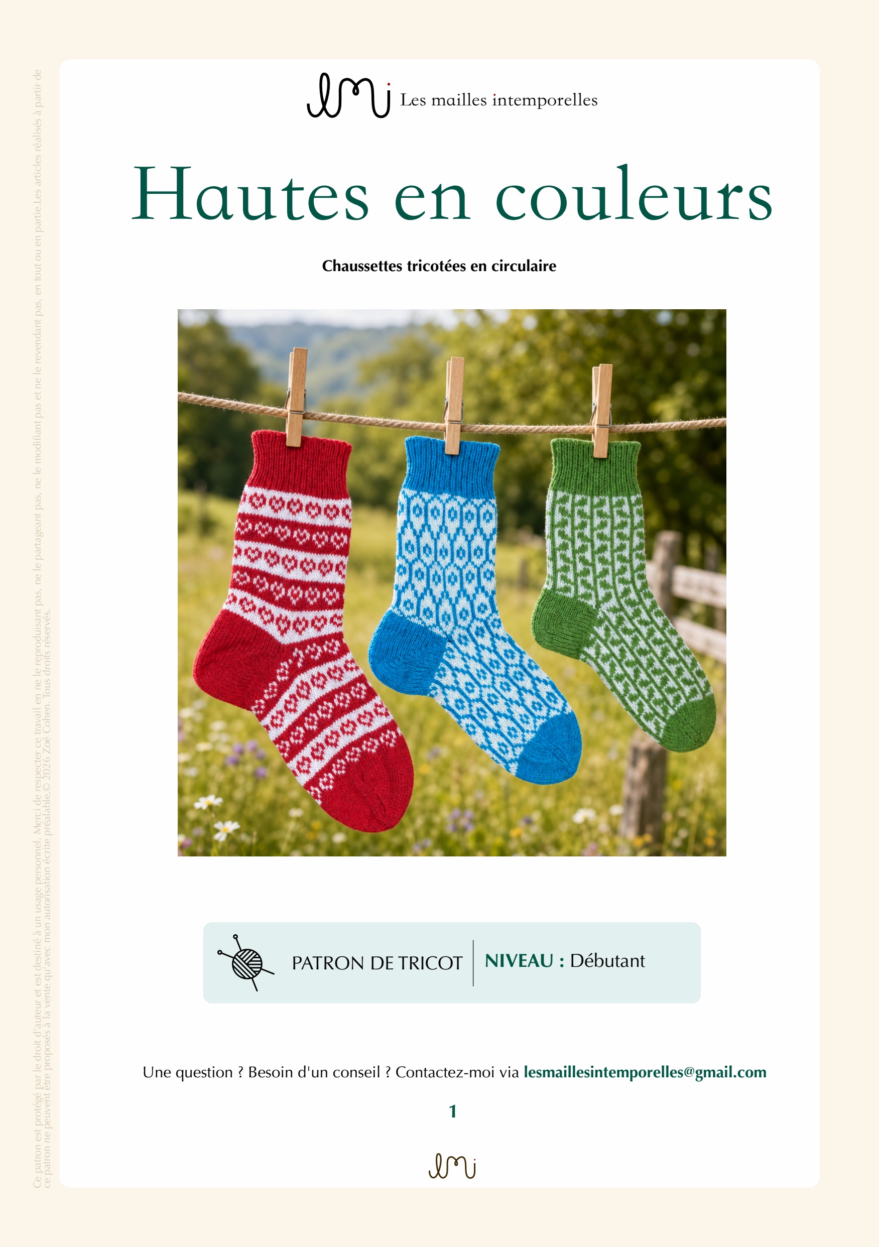 Hautes en couleurs — Trois modèles de chaussettes à tricoter en rond – Image 4