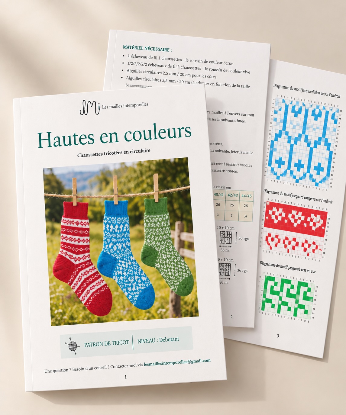 Hautes en couleurs — Trois modèles de chaussettes à tricoter en rond